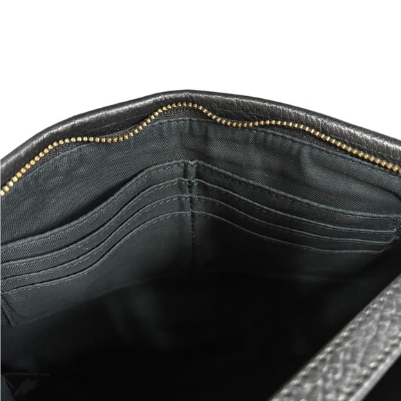 Fossil Purse Womens S Black Pebble Leather Gold Zipper Crossbody Vintage Classic - Picture 14 of 15